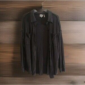 BKE Women's Gray  Button Up Boyfriend  Sweater Cardigan - S